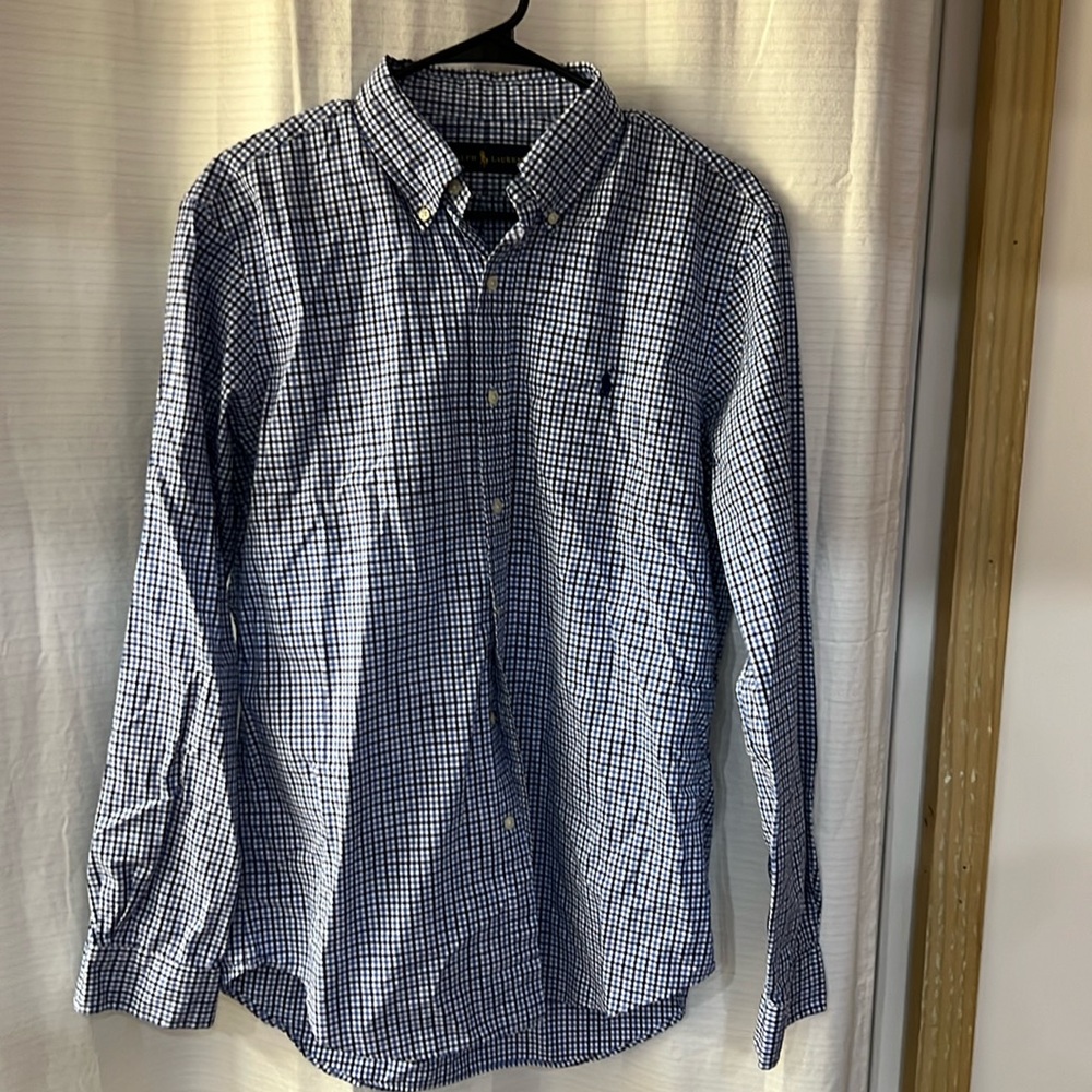Ralph Lauren Blue Plaid Shirt M